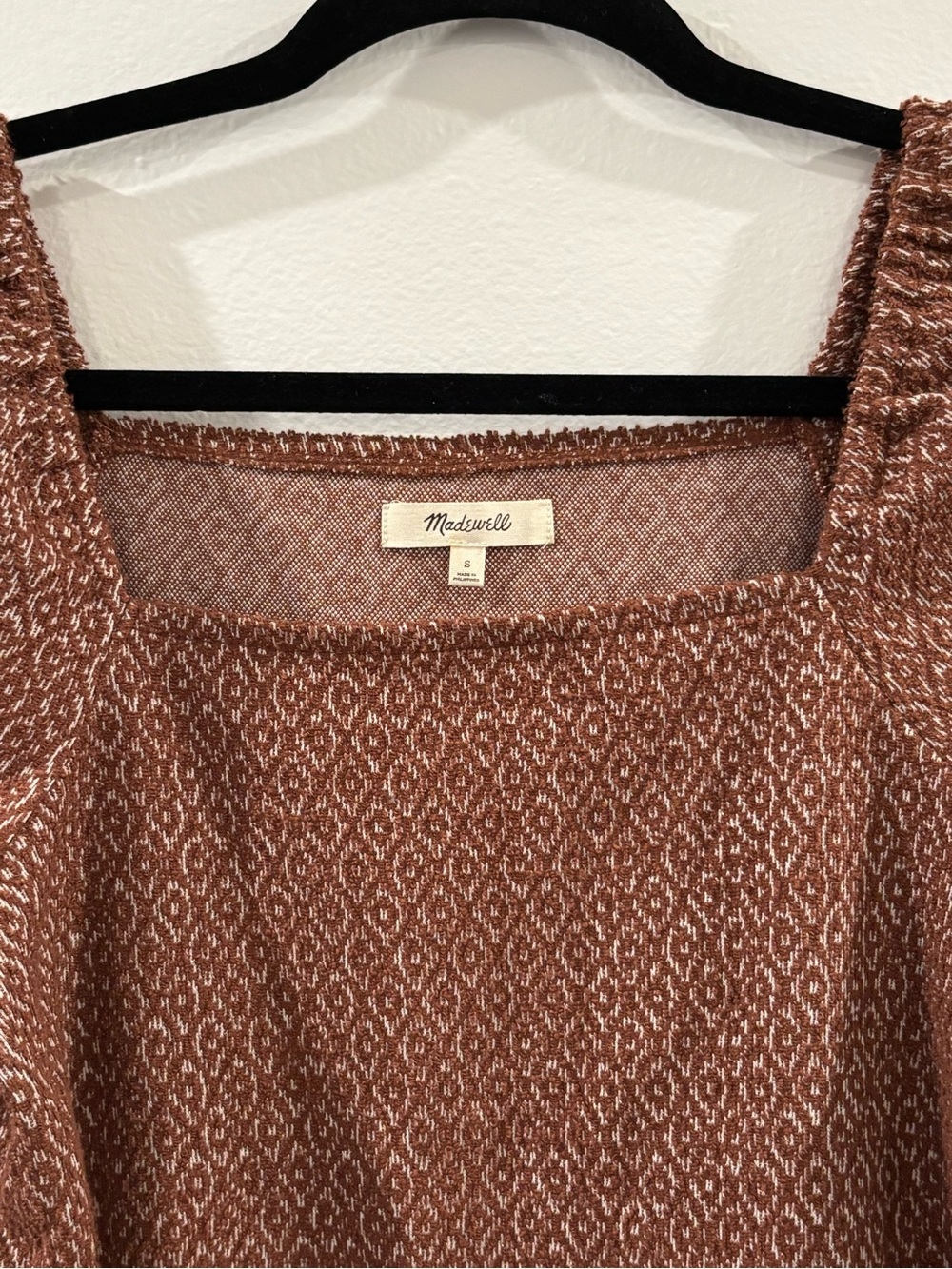 Madewell Brown Square-Neck Long Sleeve Knit Top - Picture 3 of 10